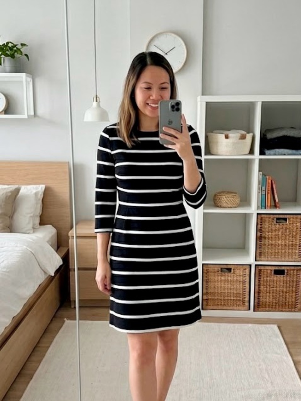 Old Navy Classic Black and White Striped Dress